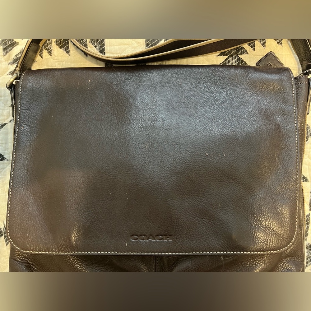 Coach Messenger Bag - Brown Pebble Leather (Charles Messenger) - Picture 6 of 6